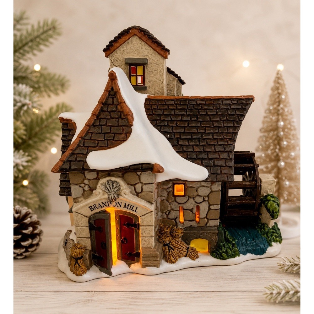 dept 56 Dickens Village Brandon Mill 4025255 Retired Lighted Porcelain Building
